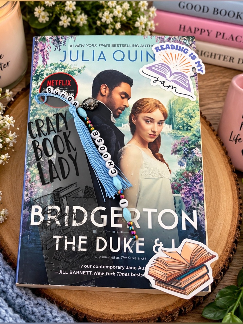 Bridgerton paperback with handcrafted book mark by me collab w/ allys_closet82 🩵